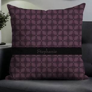 Einfache, moderne, elegante, florale Monogramm-Pfl Kissen