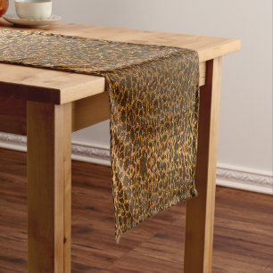 Einfache moderne Elegante Glitzer Luxus Tierdrucke Kurzer Tischläufer