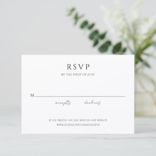 Einfache moderne elegante Hochzeit RSVP Karte
