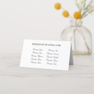 Einfache, moderne, elegante Hochzeitsgastliste Platzkarte