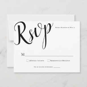 Einfache moderne, elegante Hochzeitskarte UAWG RSVP Karte