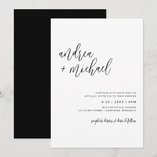 Einfache moderne elegante minimalistische Schrift Einladung