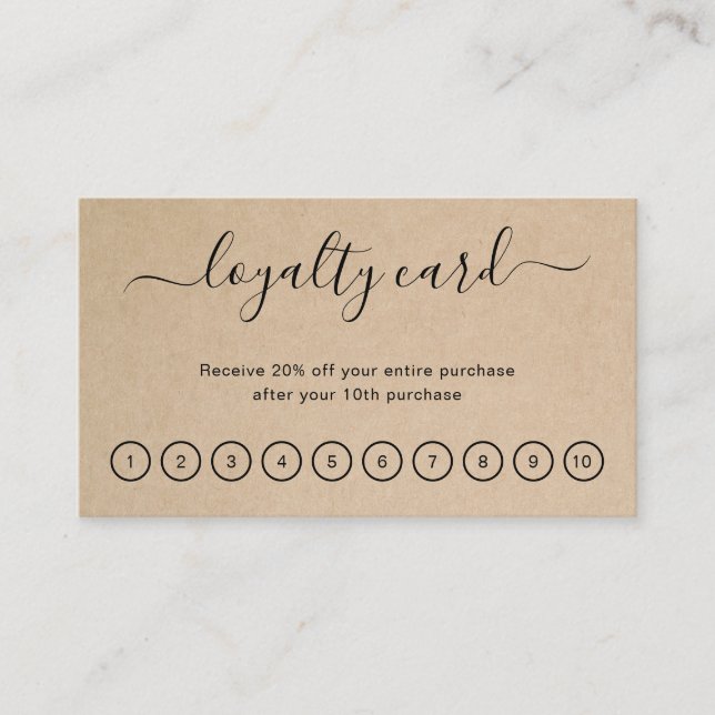 Einfache Moderne Elegante Rustikale Geschäfte Treuekarte (Vorderseite)