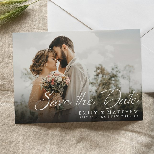 Einfache moderne elegante Skript Hochzeit Save The Date (Von Creator hochgeladen)