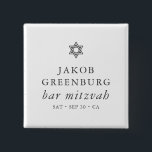 Einfache Moderne Elegante Star von David Bar Mitzv Button<br><div class="desc">Design besteht aus Sans Serif Typografie und spielerischer,  kursiver Schrift Typografie auf einem einfachen Hintergrund. Abrufbar unter: http://www.zazzle.com/store/selectpartysupplies</div>