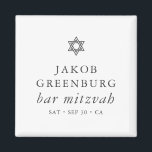 Einfache Moderne Elegante Star von David Bar Mitzv Magnet<br><div class="desc">Design besteht aus Sans Serif Typografie und spielerischer,  kursiver Schrift Typografie auf einem einfachen Hintergrund. Abrufbar unter: http://www.zazzle.com/store/selectpartysupplies</div>