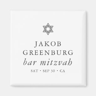 Einfache Moderne Elegante Star von David Bar Mitzv Magnet