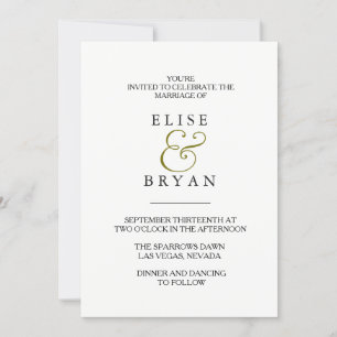 Einfache moderne elegante Typografie Hochzeitseinl Einladung