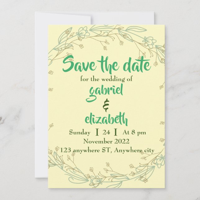 Einfache moderne Eleganz, Save the Date Hochzeit Einladung (Vorderseite)