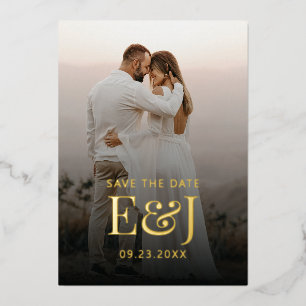 Einfache moderne Eleganz Save the Date Hochzeit Folieneinladung