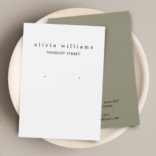 Einfache moderne erdige grüne Ohrring-Display-Kart