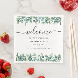 Einfache moderne Eukalyptus Wedding Napkin Serviette