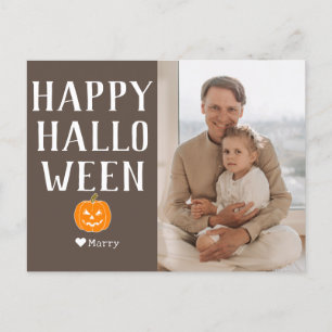 Einfache moderne Familie glücklich Halloween Foto  Feiertagspostkarte