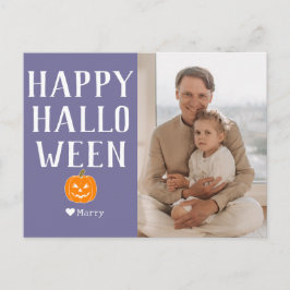 Einfache moderne Familie glücklich Halloween Foto  Feiertagspostkarte