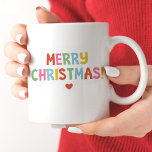 Einfache moderne Farben frohe Weihnachten Zweifarbige Tasse<br><div class="desc">Eine bunte,  lustige und festliche Weihnachtsfeier-Tasse. So viel Spaß für den Urlaub!</div>