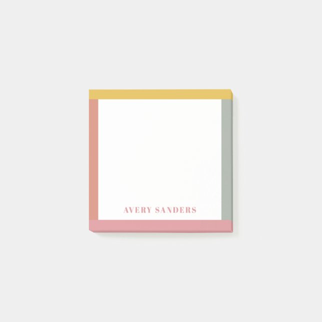 Einfache, moderne, farbenfrohe Grenzbezeichnung Post-it Klebezettel (Vorderseite)