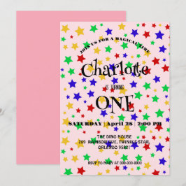 Einfache, moderne, farbenfrohe Star zum Geburtstag Save The Date