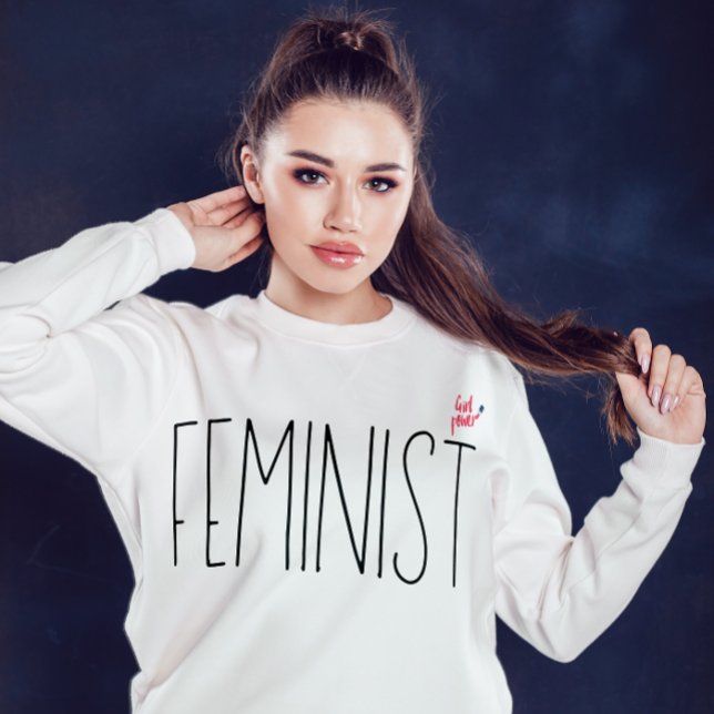 Einfache moderne feministische Script-Minimal-Girl Sweatshirt (Von Creator hochgeladen)