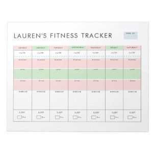 Einfache moderne Fitness Tracker Notizblock