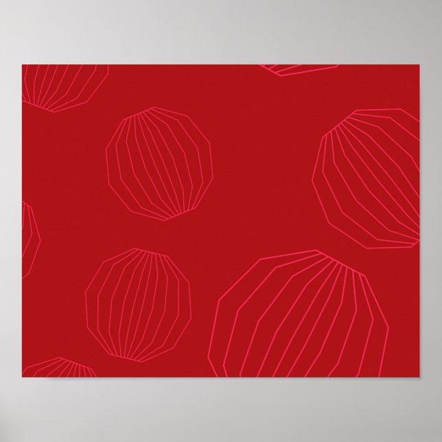 Einfache, moderne, fließende Weihnachtsschmuck Poster (Vorne)