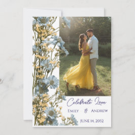 Einfache moderne Floral-Hochzeitseinladung Einladung
