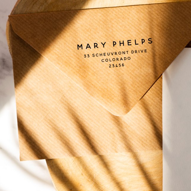 Einfache moderne formelle Rücksendeadresse Permastempel (Von Creator hochgeladen)