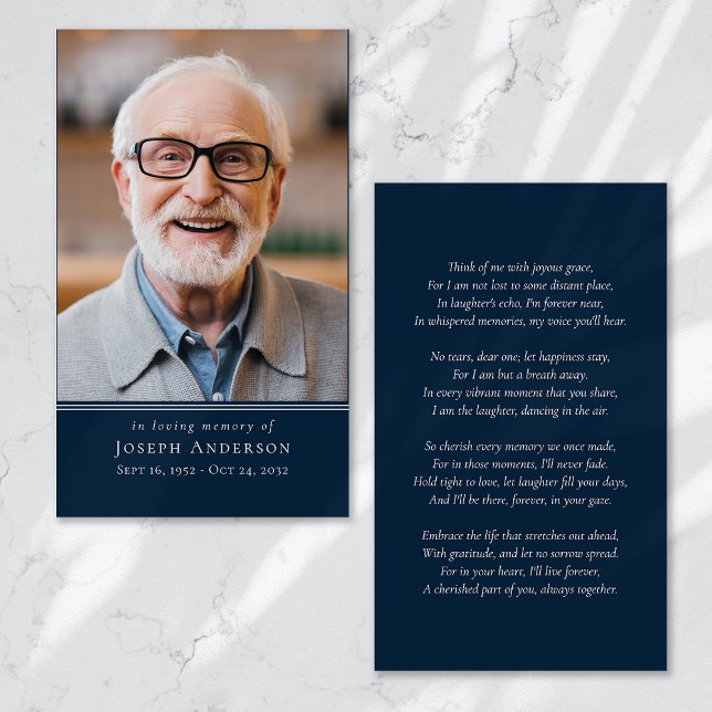 Einfache moderne Foto Beerdigungskarte (Von Creator hochgeladen)