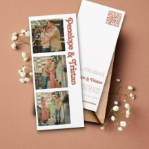 Einfache, moderne Foto Collage Hochzeit Einladung