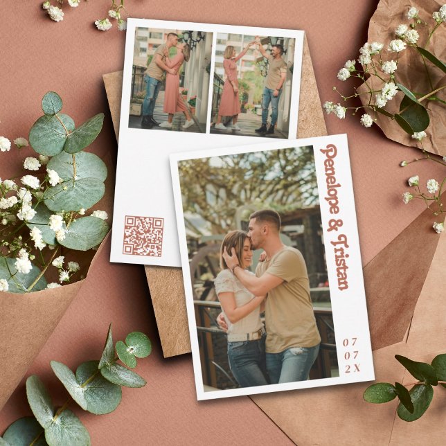 Einfache, moderne Foto Collage Hochzeit Einladung (Von Creator hochgeladen)