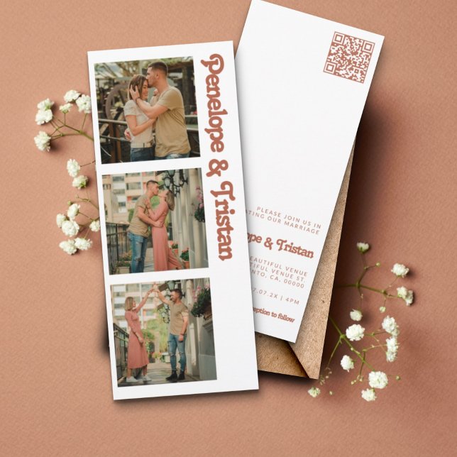 Einfache, moderne Foto Collage Hochzeit Einladung (Von Creator hochgeladen)