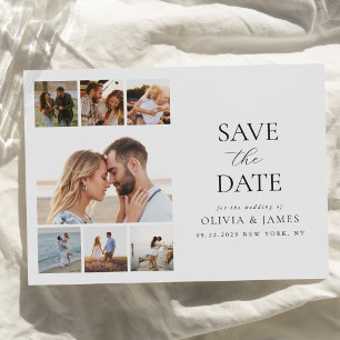 Einfache moderne Foto Collage Hochzeit Save The Date