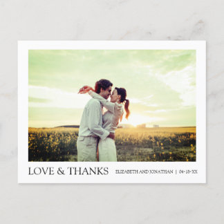 Einfache moderne Foto-Dankeskarten-Hochzeit Ankündigungspostkarte