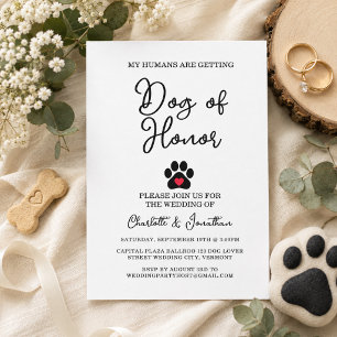 Einfache moderne Foto Dog Lover Pet Wedding Einladung