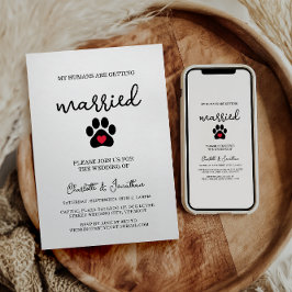 Einfache moderne Foto Dog Lover Pet Wedding Einladung