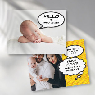 Einfache moderne Foto-Geburtsanzeige für Babys Ankündigungspostkarte