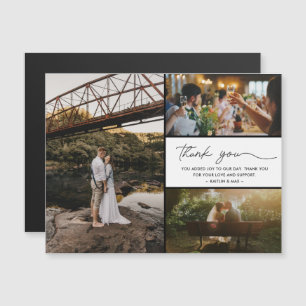 Einfache moderne Foto-Hochzeit Danke Magnetkarte