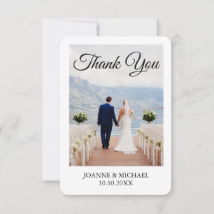Einfache moderne Foto Hochzeit Dankeschön Karte