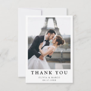 Einfache moderne Foto-Hochzeit-Dankeskarten mit No Dankeskarte