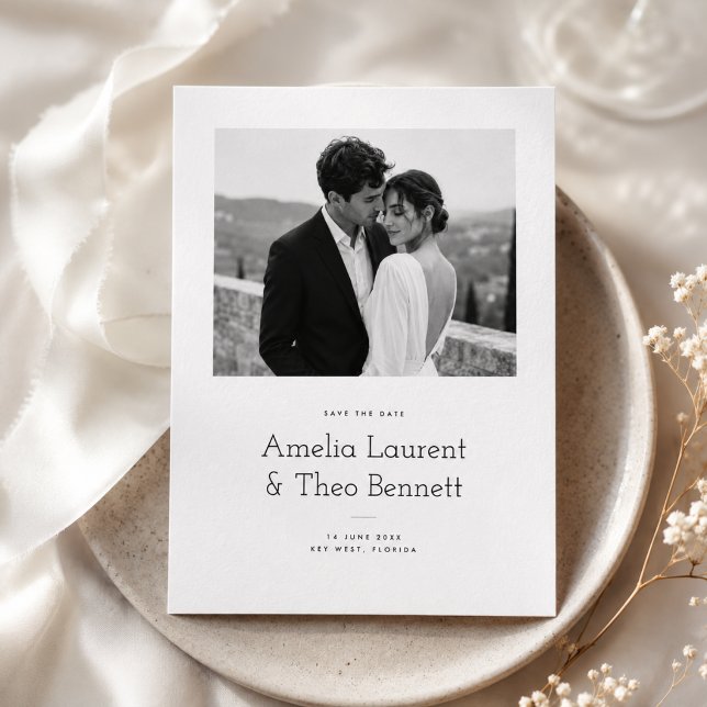 Einfache moderne Foto-Hochzeit - Save-the-Date Save The Date (Von Creator hochgeladen)