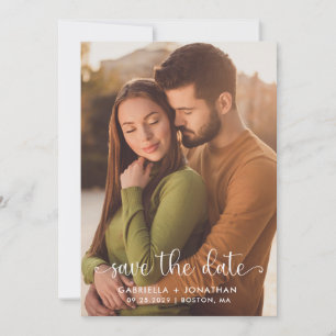 Einfache moderne Foto-Hochzeit spart das Datum Save The Date