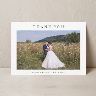 Einfache moderne Foto Landschaft Hochzeit W Hinwei Dankeskarte