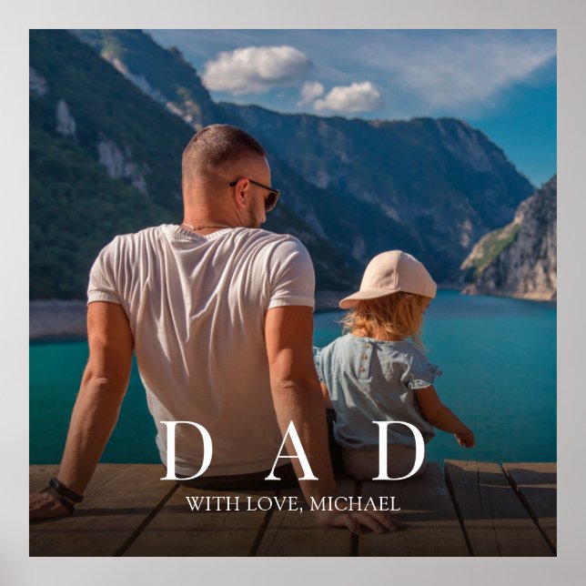 Einfache moderne Foto Vater Familie Minimalistisch Poster (Vorne)