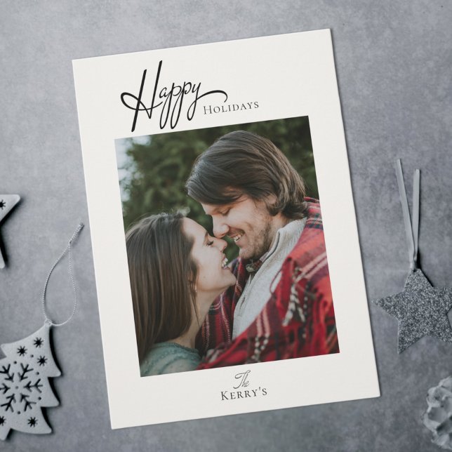 Einfache moderne Foto Weihnachtskarte Feiertagskarte (Von Creator hochgeladen)
