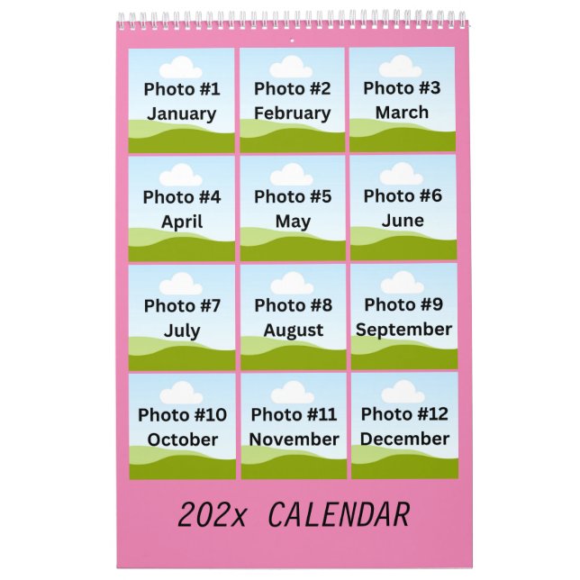 Einfache moderne FotoCollage Minimalistisch Custom Kalender (Titelbild)