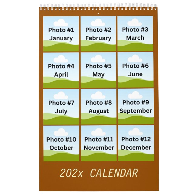 Einfache moderne FotoCollage Minimalistisch Custom Kalender (Titelbild)