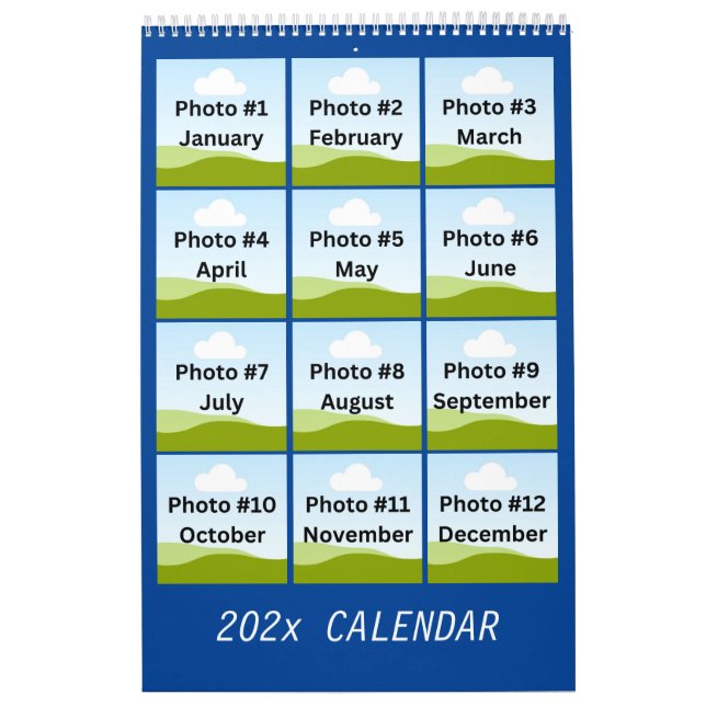 Einfache moderne FotoCollage Minimalistisch Custom Kalender (Titelbild)