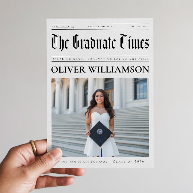 Einfache moderne Fotocollage-Zeitung Abschlussfeie Ankündigung (Von Creator hochgeladen)