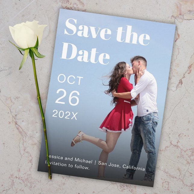 Einfache moderne Fotografie und Typografie Save The Date (Von Creator hochgeladen)