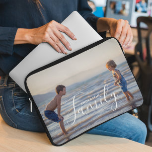 Einfache, moderne Fotomodelle - eigener Familienna Laptopschutzhülle