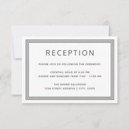 Einfache moderne Frame Elegante Empfang Card RSVP Karte